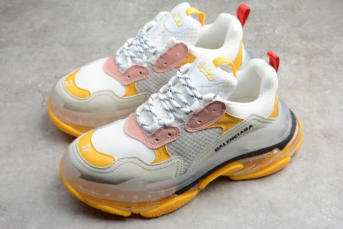 blcg sneaker triple.s.gomma blanc poudre jaune