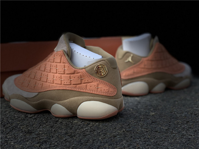clot x air jordan 13 low sepia stone/canteen-terra blush at3102-200