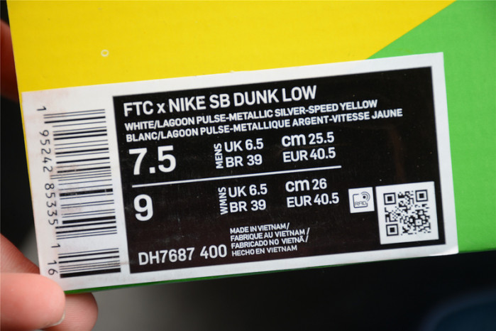 nike sb dunk low ftc lagoon pulse - dh7687-400