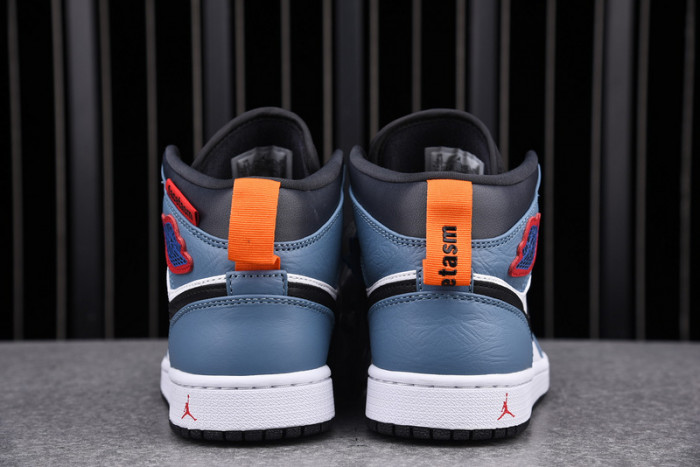 F**etasm x jordan 1 mid fearless blue white  cu2802-100