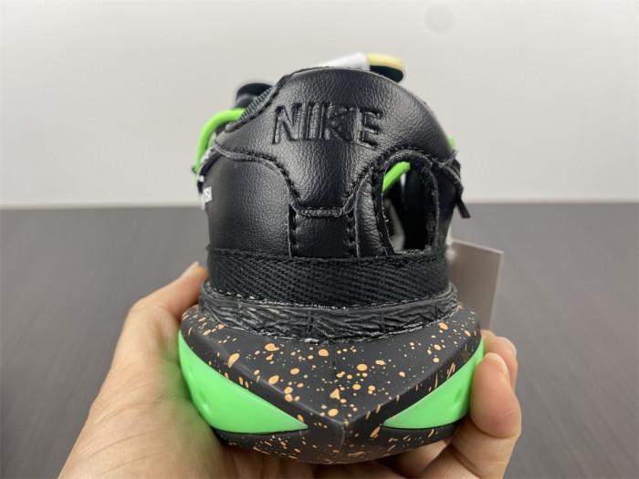 nike blazer low x ofw "black / green" dh7863-001