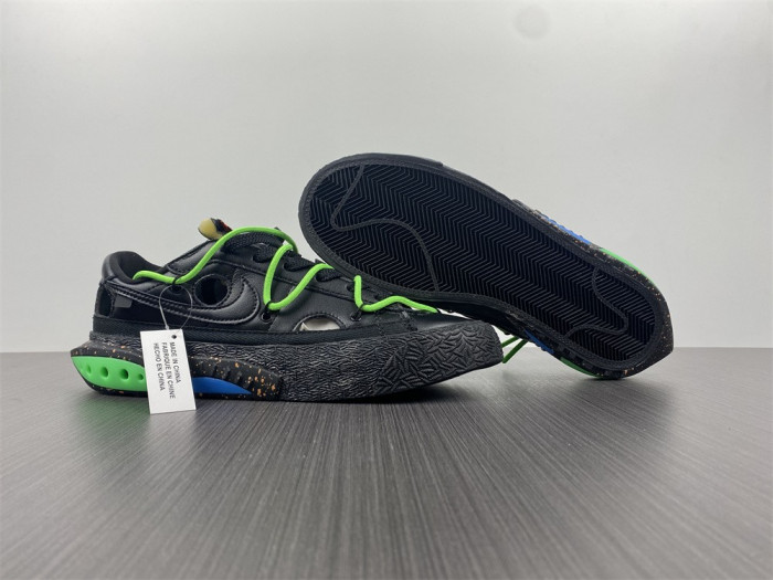 nike blazer low x ofw "black / green" dh7863-001