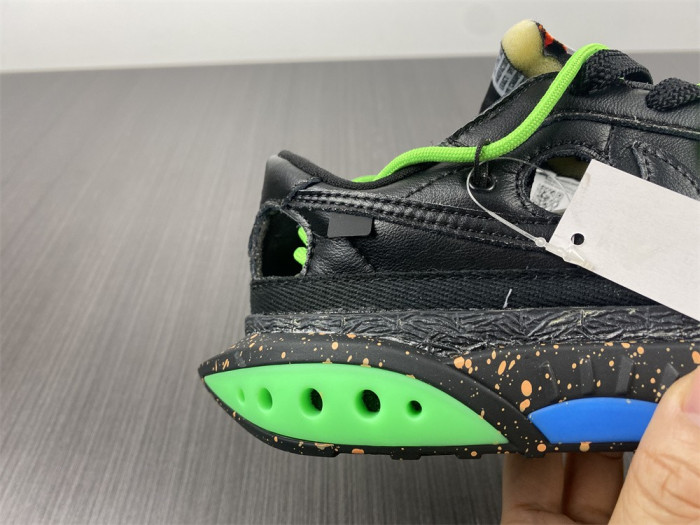 nike blazer low x ofw "black / green" dh7863-001