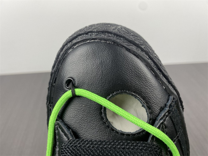 nike blazer low x ofw "black / green" dh7863-001