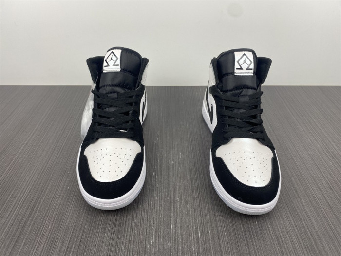 air jordan 1 mid white black Di*m*nd dh6933-100