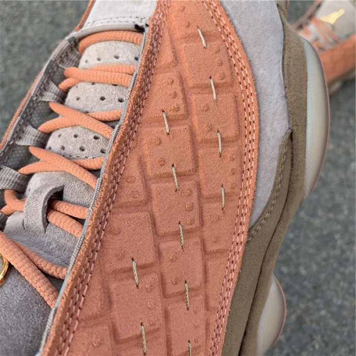 clot x air jordan 13 low sepia stone/canteen-terra blush at3102-200