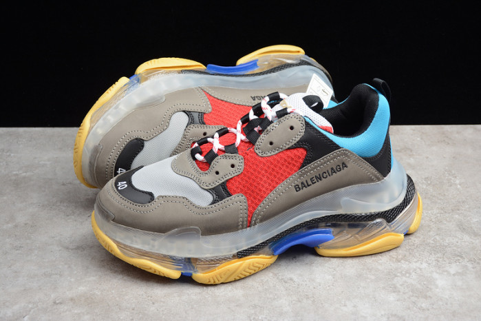 blcg triple s trainers clear sole blue adn red 541624 w09o1 2120