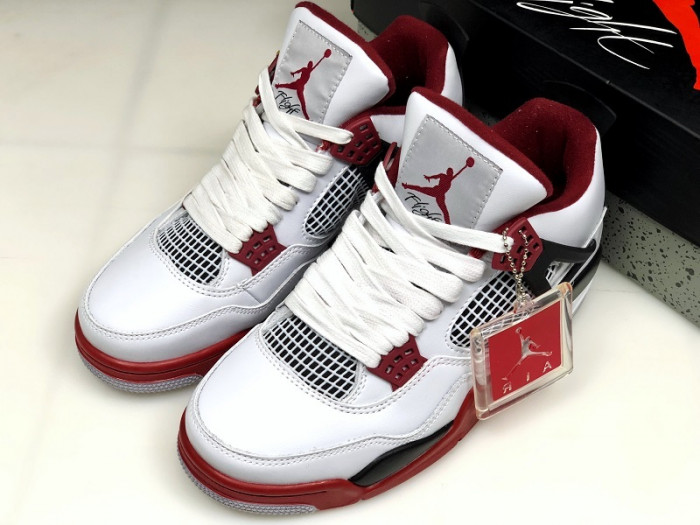 air jordan 4 fire red/white/black men 308497-160
