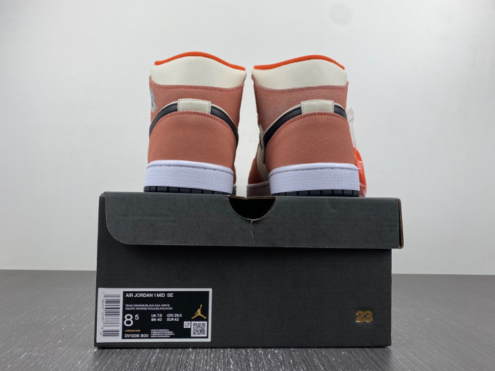 air jordan 1 mid orange suede dv1336-800