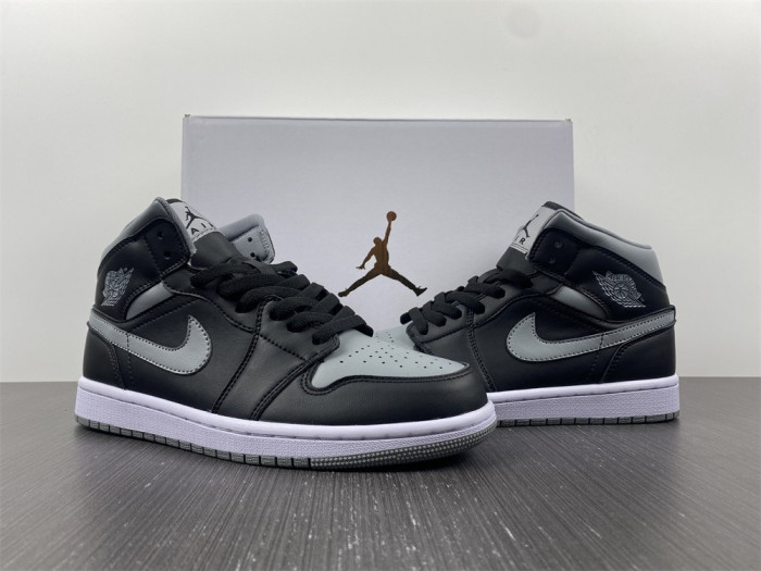 air jordan 1 mid black grey bq6472-007