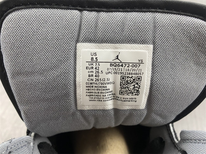 air jordan 1 mid black grey bq6472-007