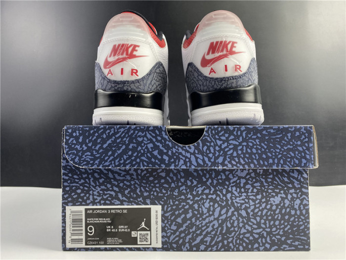 air jordan 3 retro se fire red denim (2020) cz6431-100