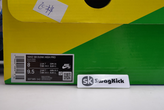 nike dunk high pro sb blue stars 307385-141