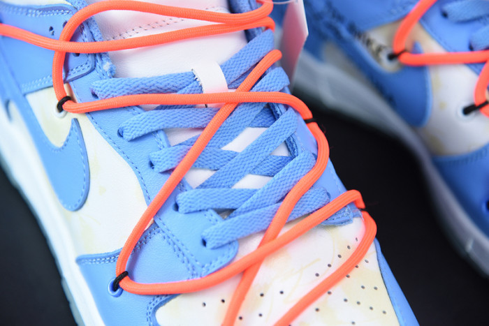 ofw x nike dunk low white blue ct0856-403