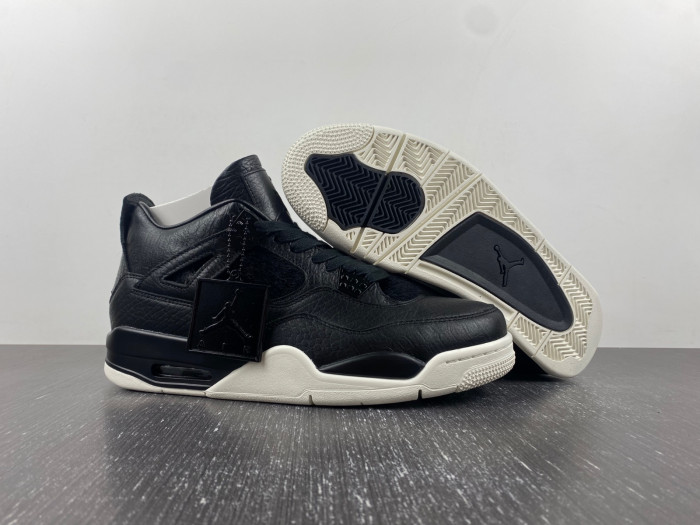 air jordan 4 retro premium "pinnacle" black/sail 819139-010