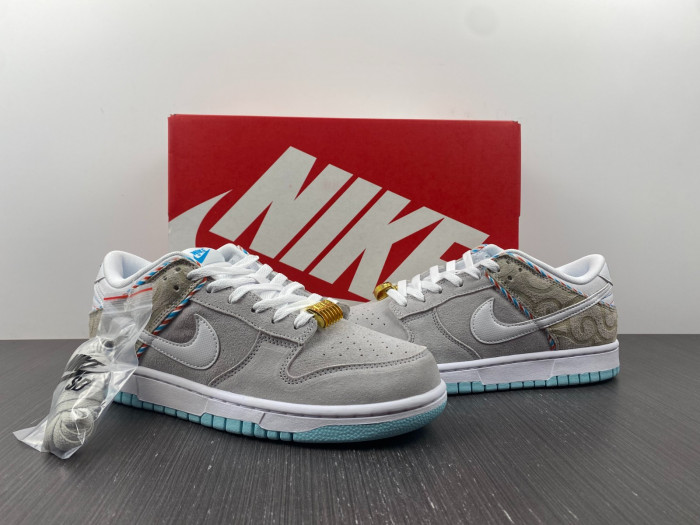 nike dunk low se barber shop grey - dh7614-500