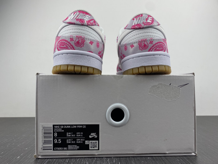 nike sb dunk low white rose red gum ct5053-061