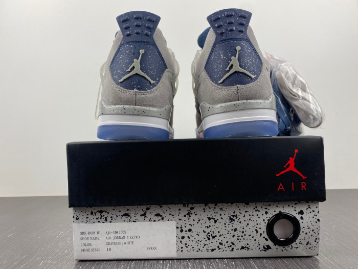 air jordan 4 retro pe grayness / white aj4-1043505