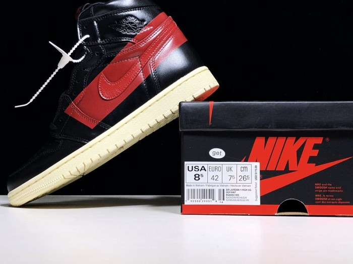 air jordan 1 defiant black red  bq6682-006