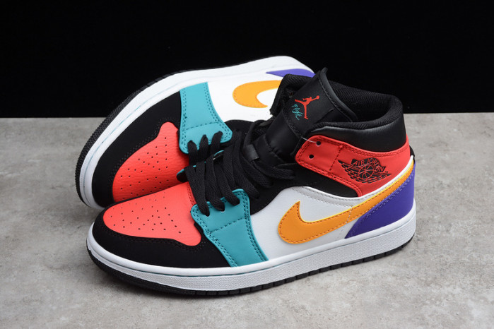 air jordan 1 mid bred multi-color 554724-125