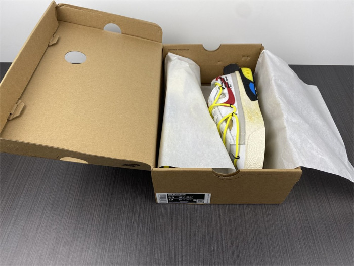 nik ofw x nike blazer low white university red dh7863-100