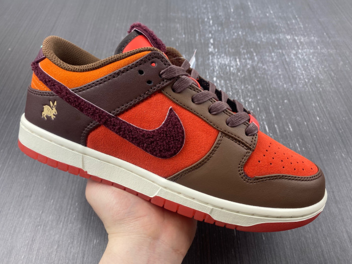 nike dunk low year of the rabbit orange fd4203-661